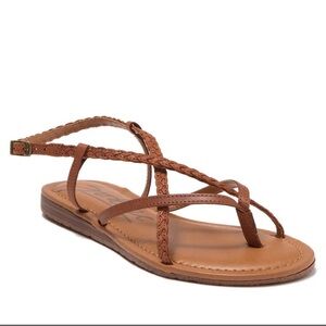 Zodiac Brown Braided Sandals with Toe Loop
